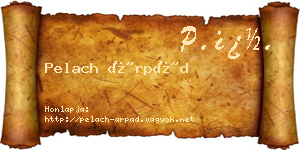 Pelach Árpád névjegykártya